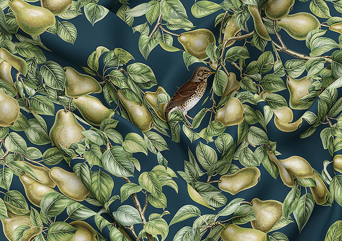 Pears, Silent Night - Made to Measure Curtains - Image 4